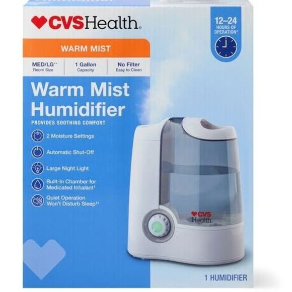 CVS Health Warm Mist Fill Humidifier Winter Filter-Free Steam Vaporizer - Picture 1 of 10